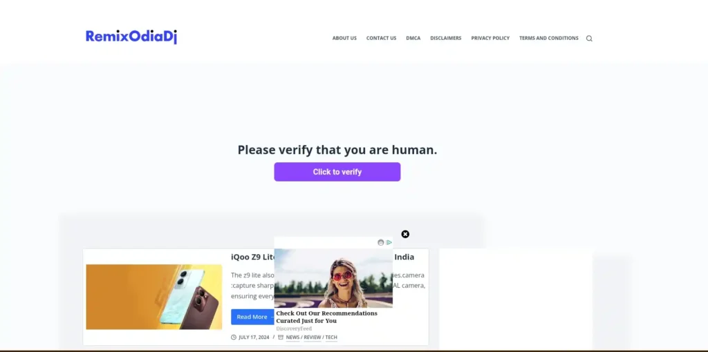 Screenshot of human verification for movie downlaod on hdhub4u